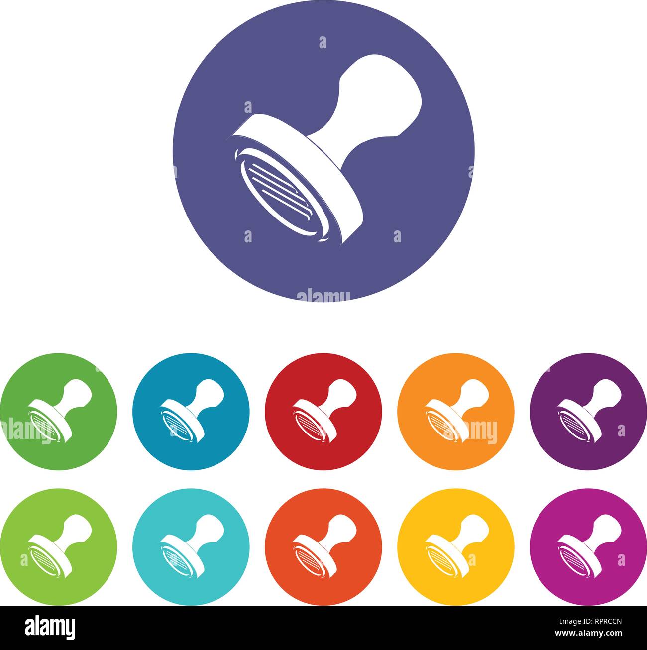 Postal stamp icons set vector color Stock Vector