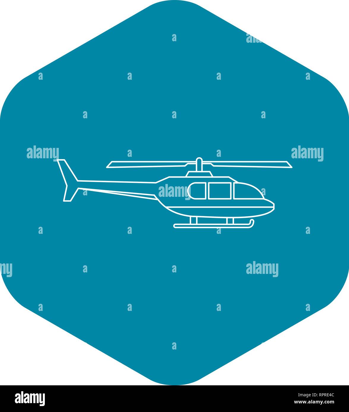 Military helicopter icon, outline style Stock Vector
