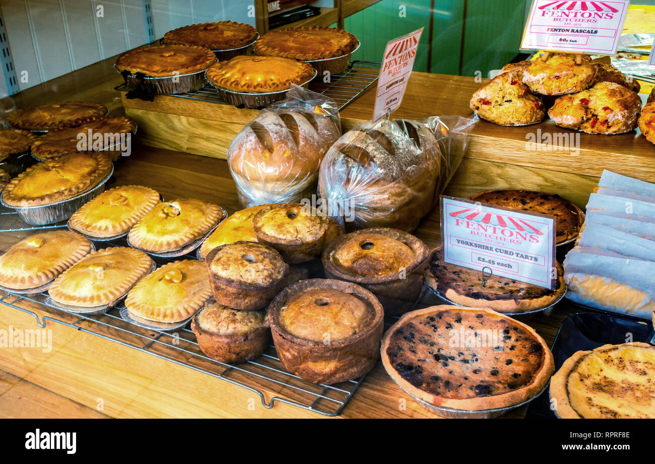Village butchers pie display hires stock photography and images Alamy