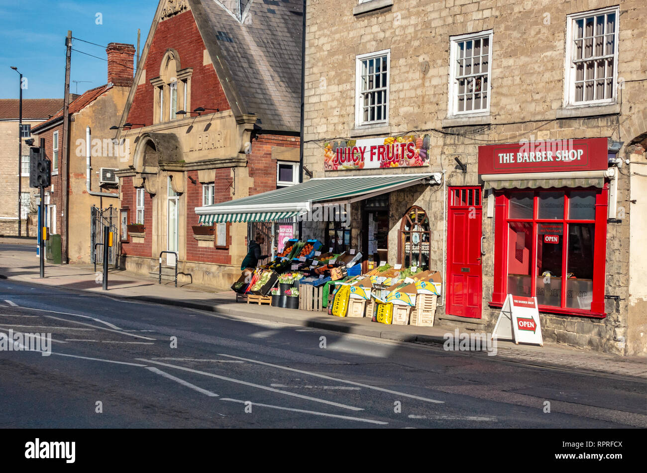 English village shop, General street scene of Market Place, Tickhill