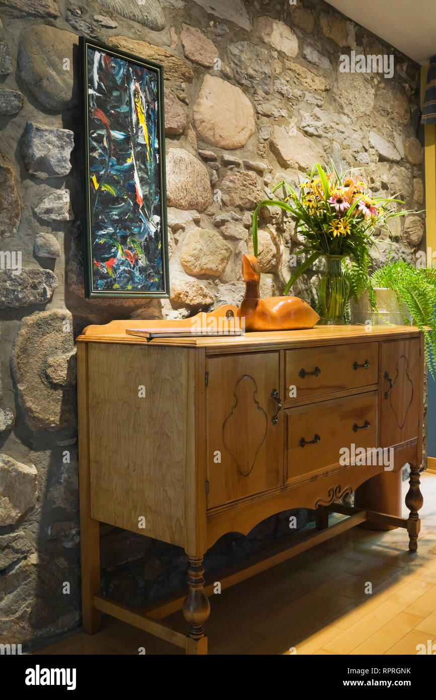 Antique Dresser In The Kitchen Of An Old Circa 1733 Canadiana
