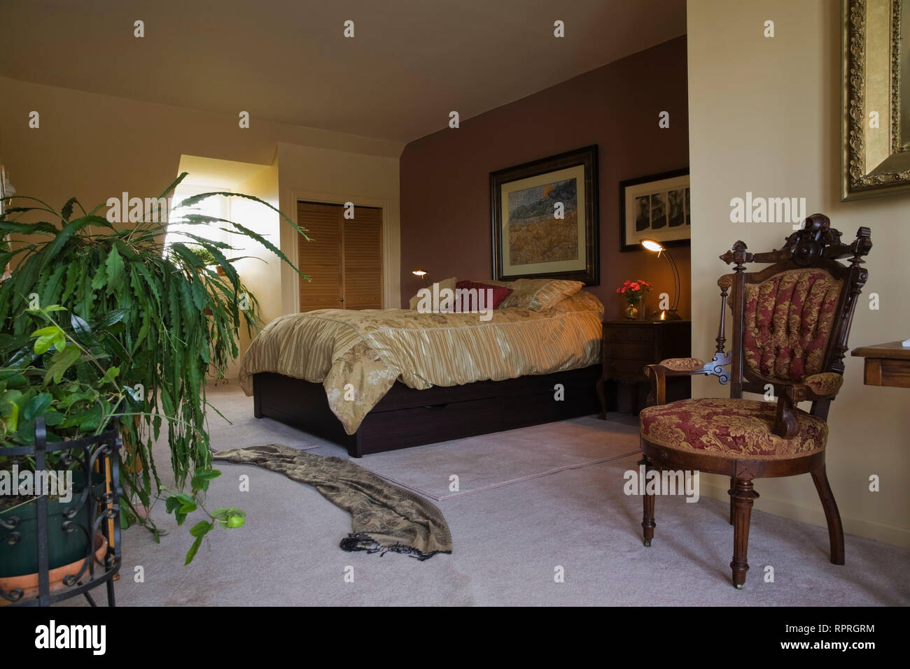 Queen Size Bed And Furnishings In Master Bedroom On Upstairs
