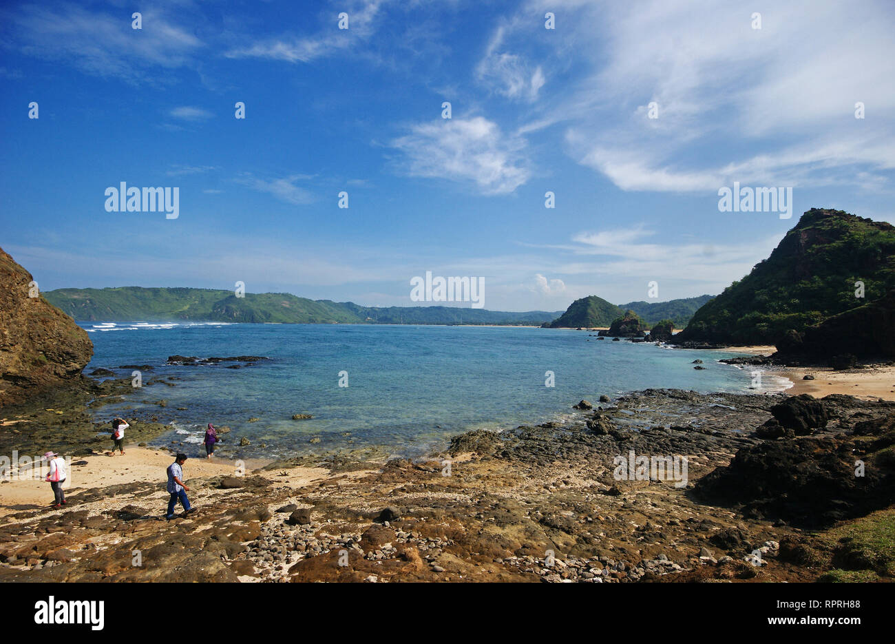 Pantai Tanjung Aan Beach, Lombok Island, Nusa Tenggara, Indonesia Stock ...