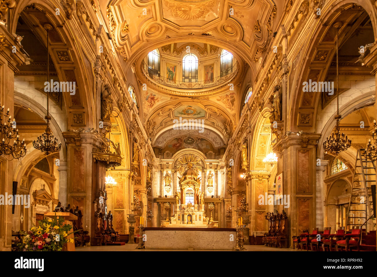 Altar of Catedral Metropolitana, Plaza de Armas, Santiago, Chile Stock Photo