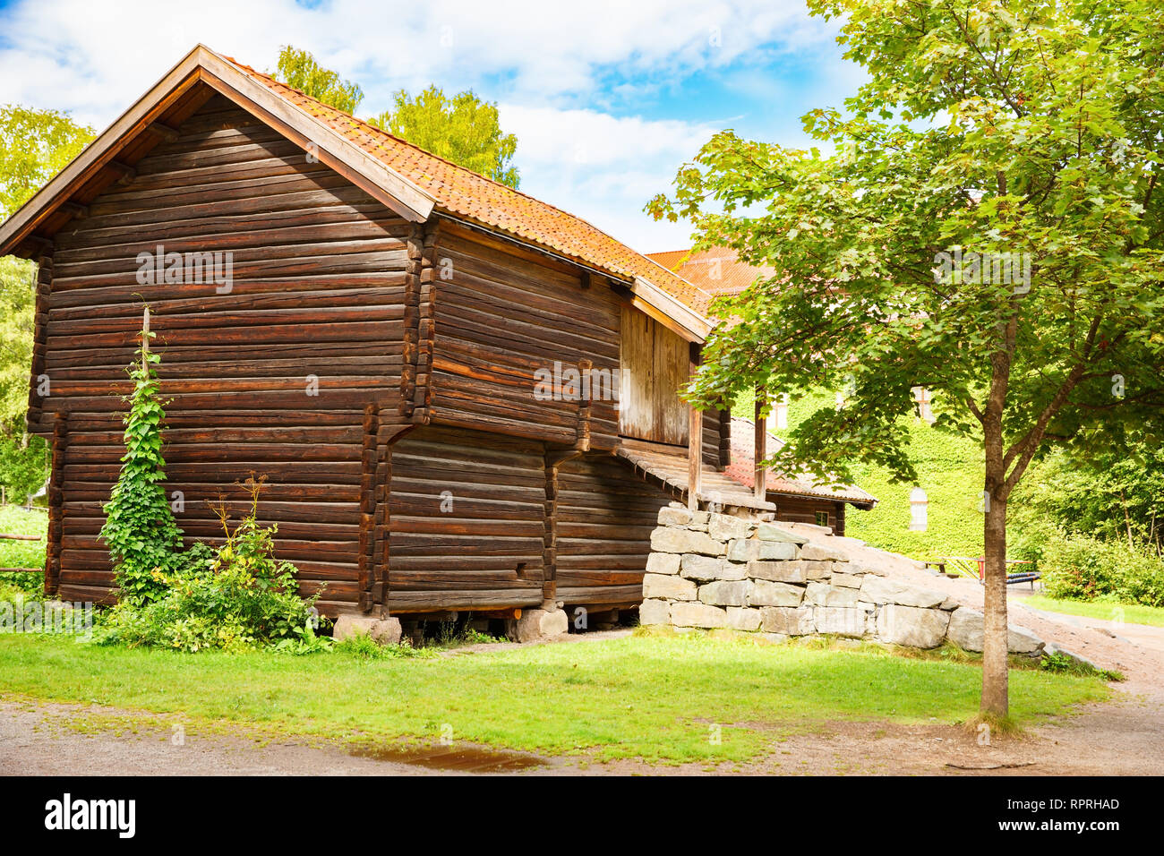 Traditional old wooden house in Oslo, Norway Stock Photo Alamy