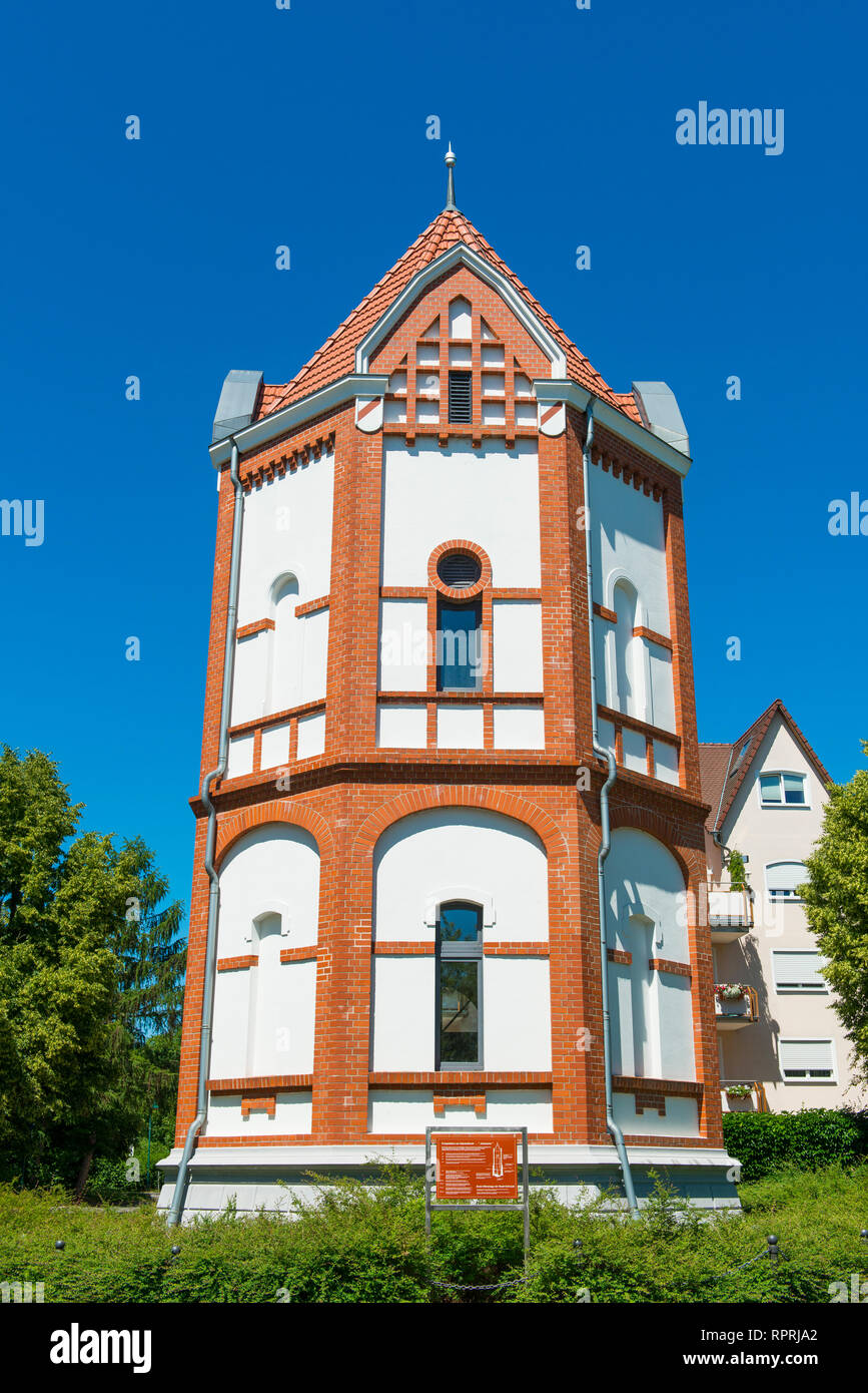 Julius-Turm, Tower with historic sewage treatment, Schwedt, Uckermark, Brandenburg, Germany Stock Photo