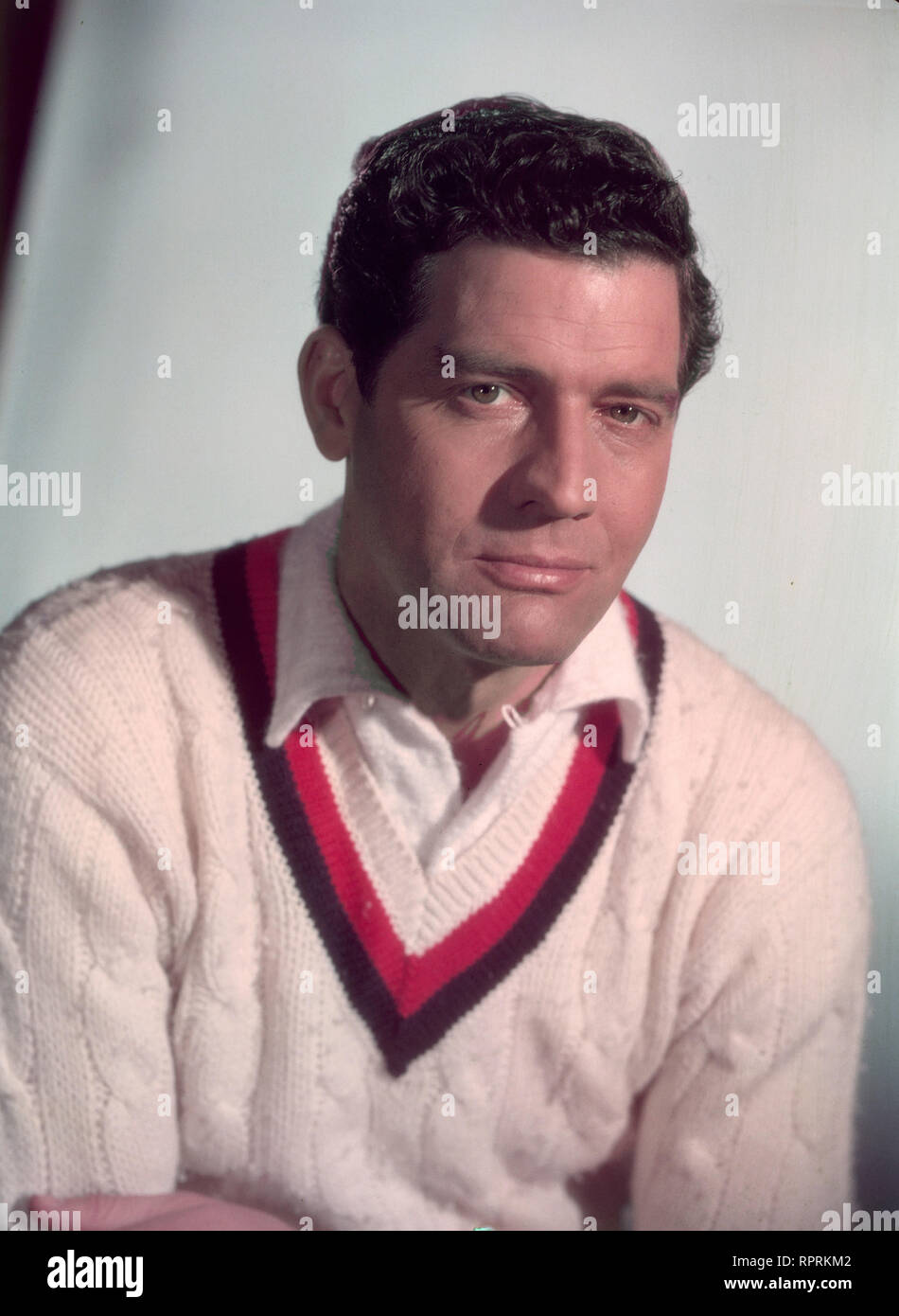 Paul Hubschmid - Schweizer Schauspieler - Studioaufnahme, ca. 1959. Swiss actor Paul Hubschmid - Studio Still, 1959. Stock Photo