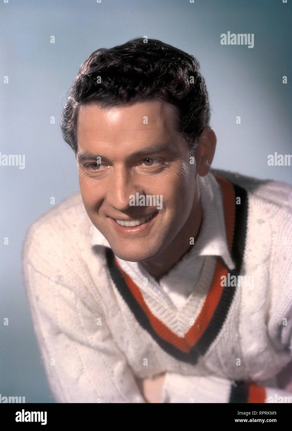 Paul Hubschmid - Schweizer Schauspieler - Studioaufnahme, ca. 1959. Swiss actor Paul Hubschmid - Studio Still, 1959. Stock Photo