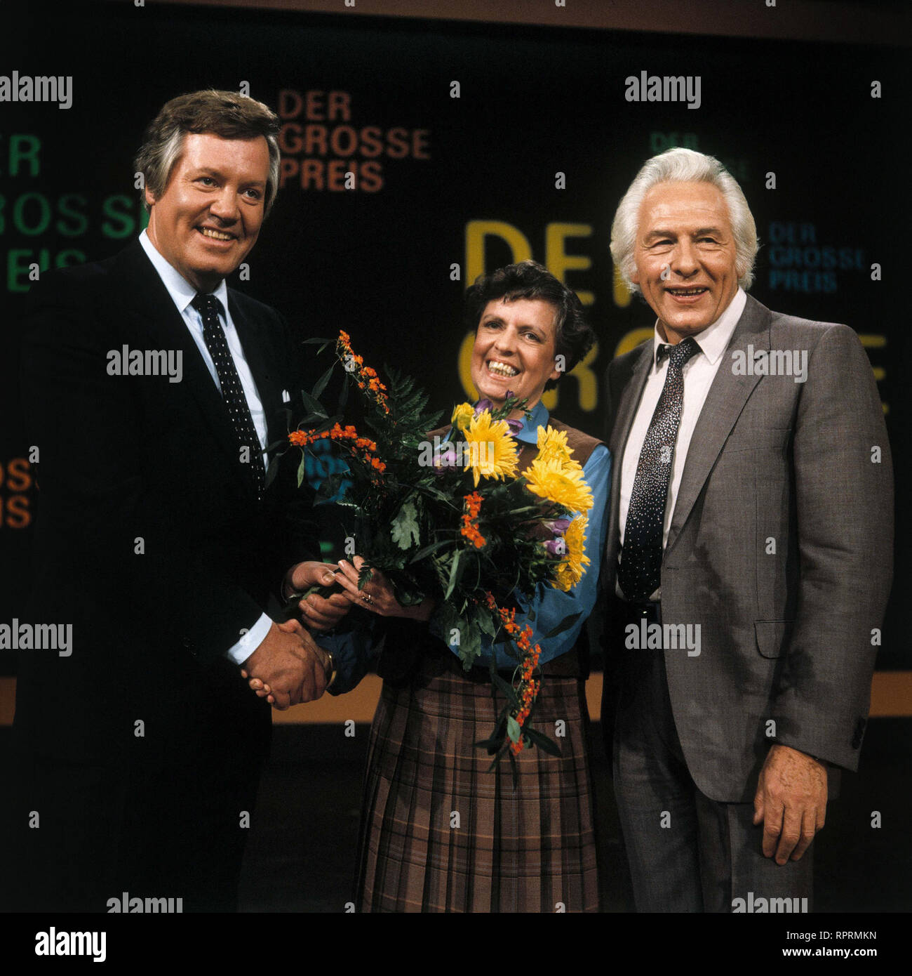 DER GROSSE PREIS WIM THOELKE, Siegerin HILDEGARD BILGER, Schiedsrichter EBERHARD GLÄSER, Sendung vom 19.11.1981 Stock Photo