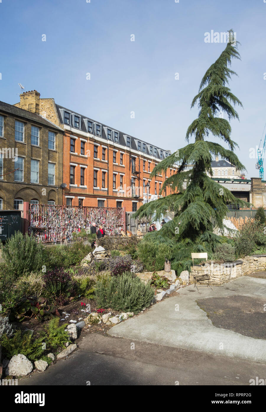 Cross Bones Graveyard and Memorial Garden - a disused post-medieval burial ground on Redcross Way in Southwark, London, UK Stock Photo