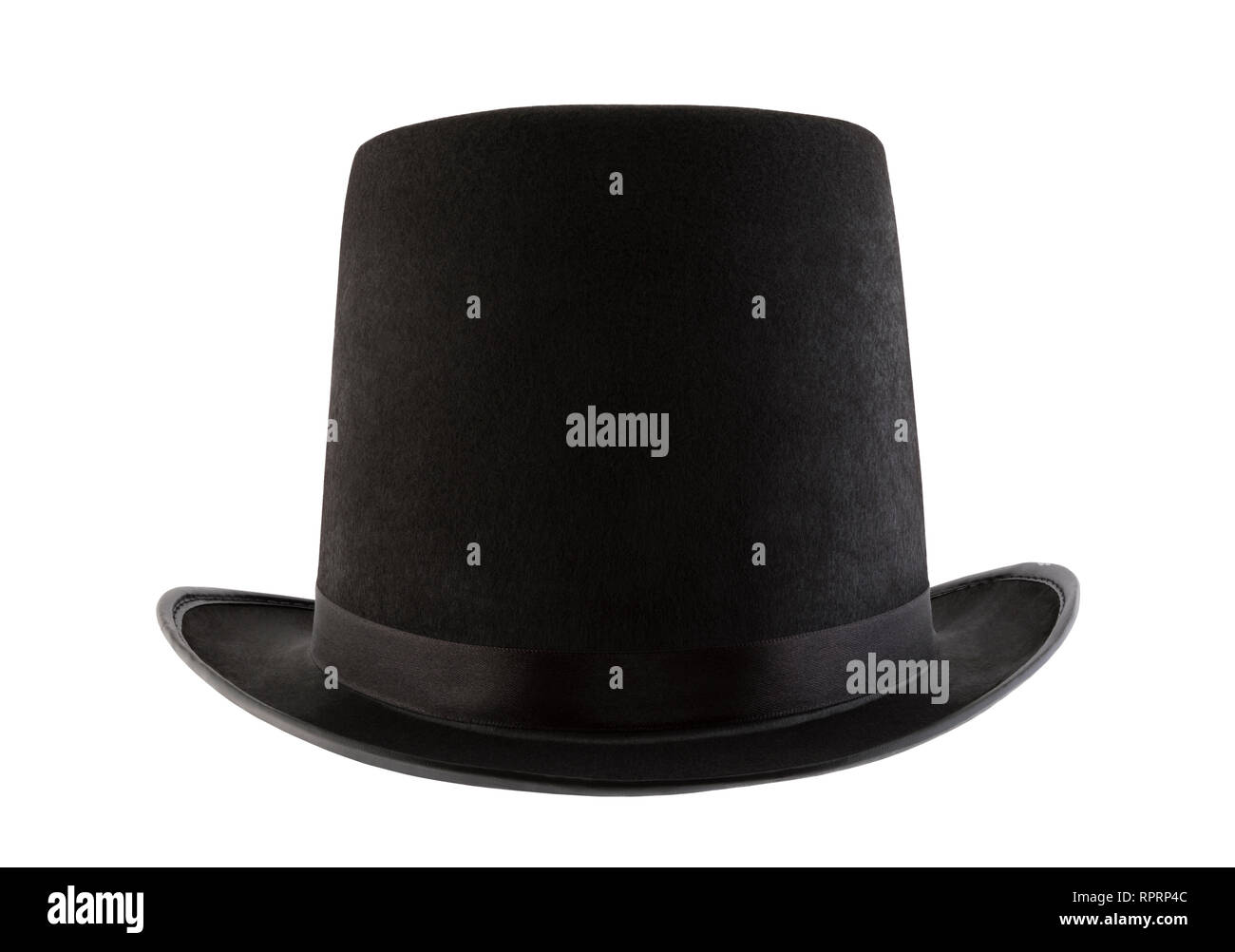 Black vintage top hat isolated on white background Stock Photo