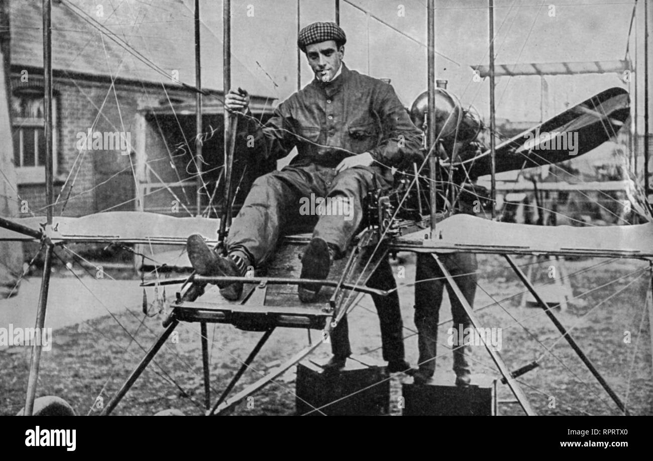 Grahame-White, Britain's pioneer airman. Claude Grahame-White (1879-1959), English pioneer of aviation, Stock Photo