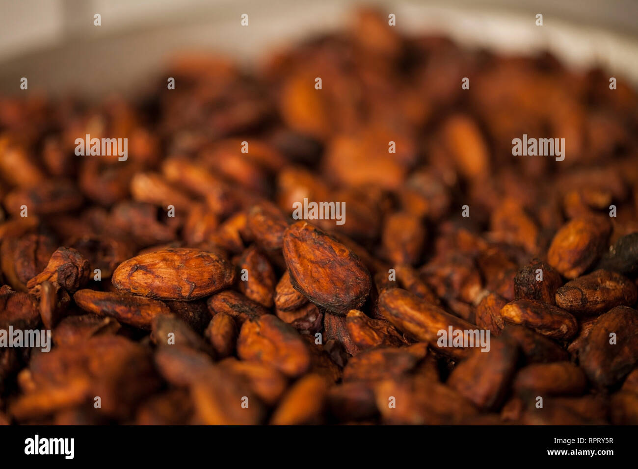 Roasting cocoa beans. El Tanque, Costa Rica Stock Photo Alamy