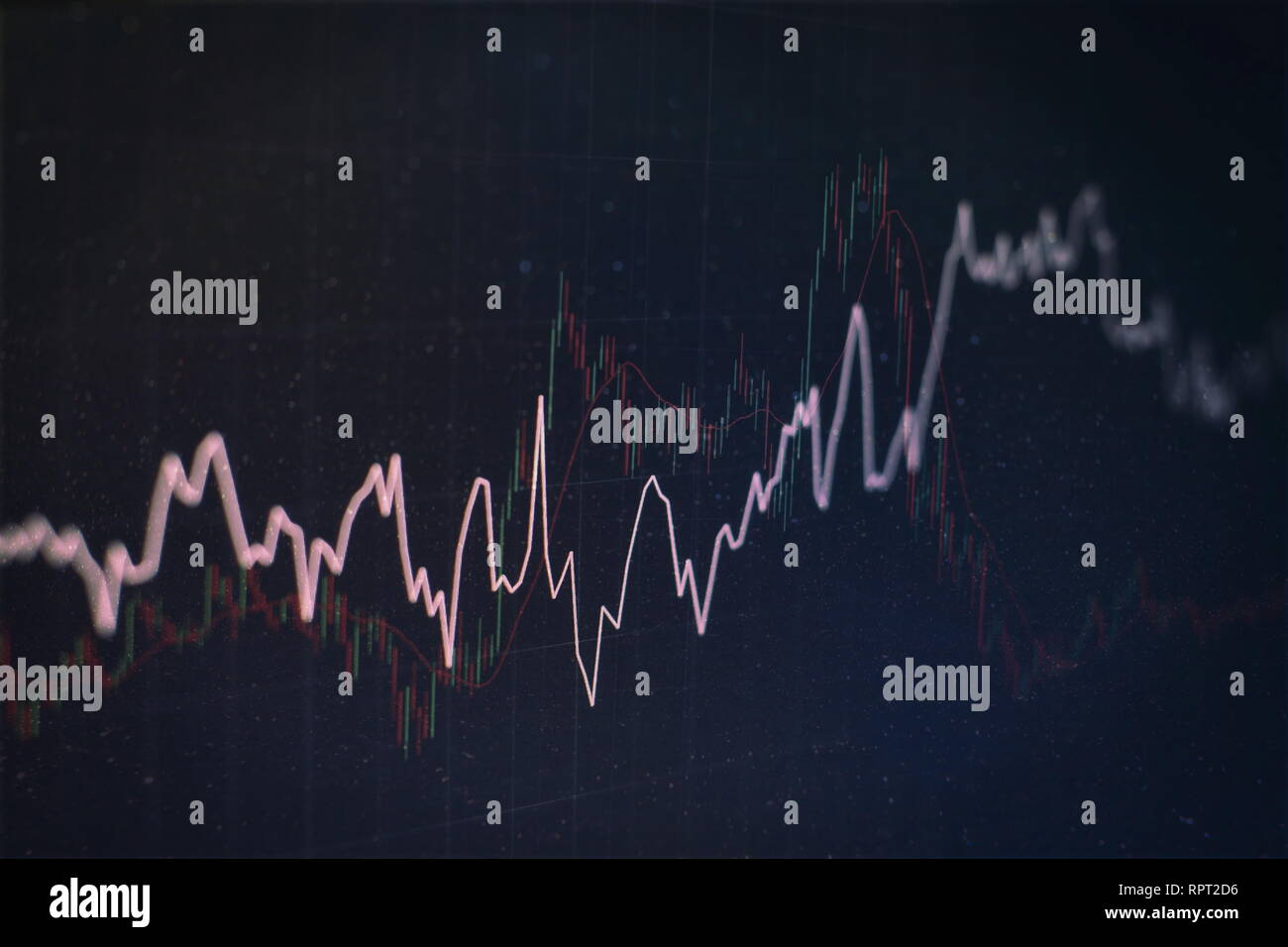 Abstract Glowing Forex Chart Interface Wallpaper Investment Trade - 