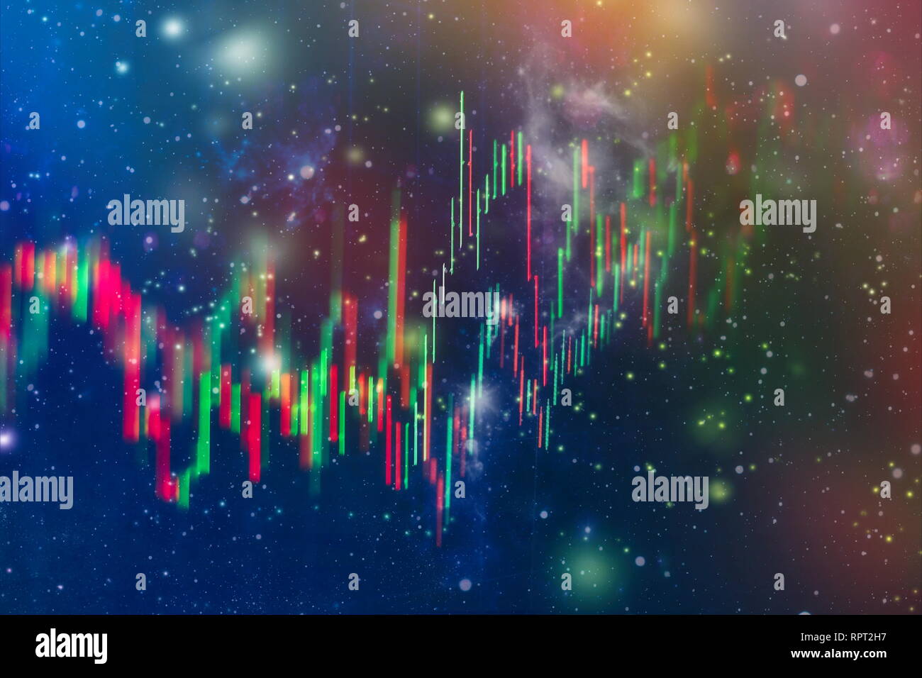 Abstract Glowing Forex Chart Interface Wallpaper Investment Trade - 