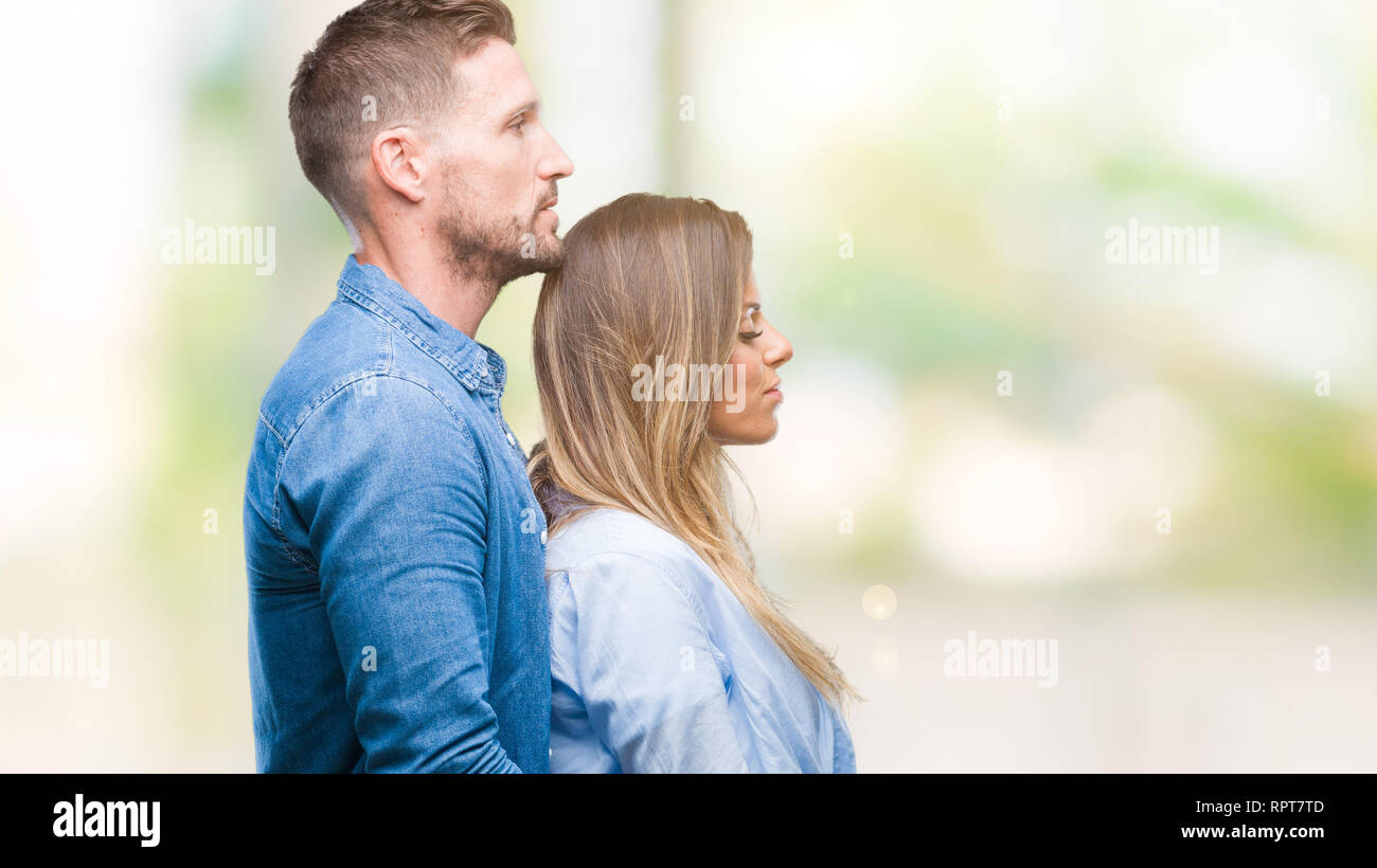 Romantic Couple Looking At Each Other Background, Profile Pictures