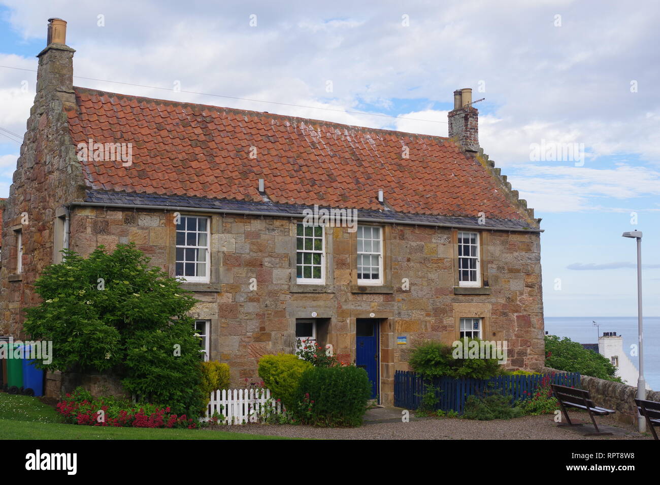 Old Fishing Cottage At Crail On A Summers Day Fife Scotland Uk