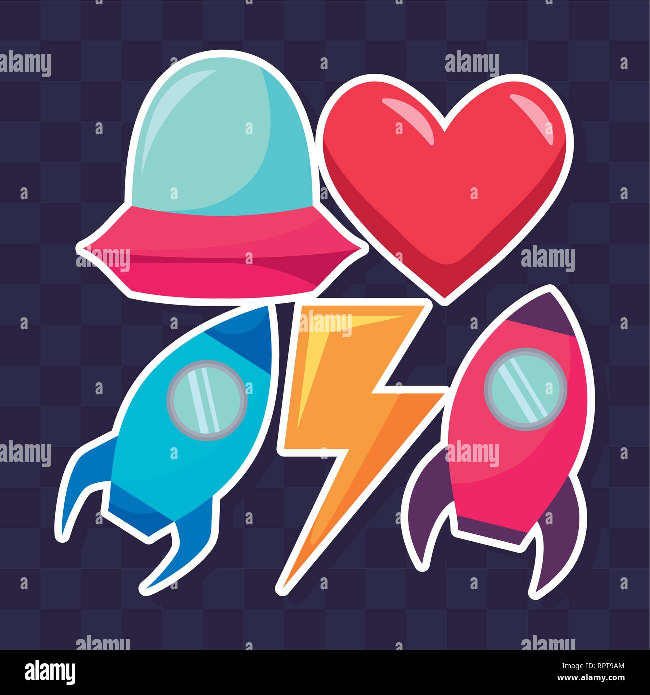 classic video game set icons vector illustration design Stock Vector