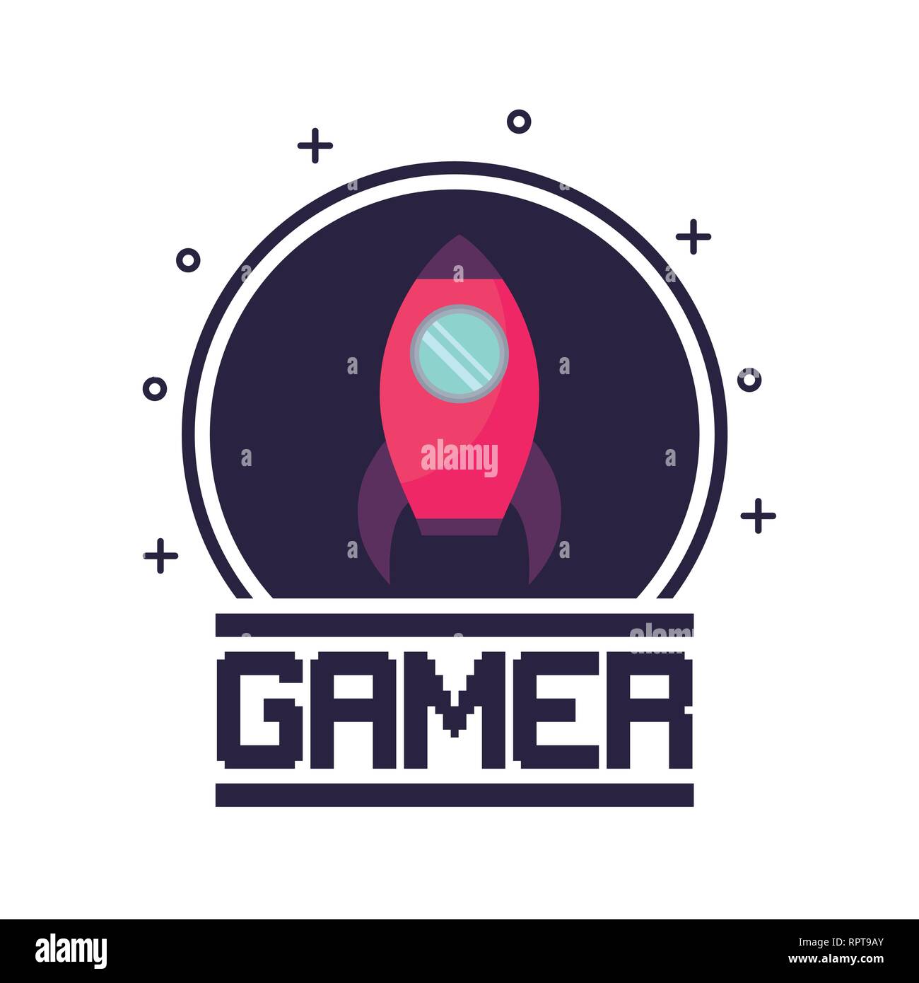 classic video game rocket flying vector illustration design Stock ...