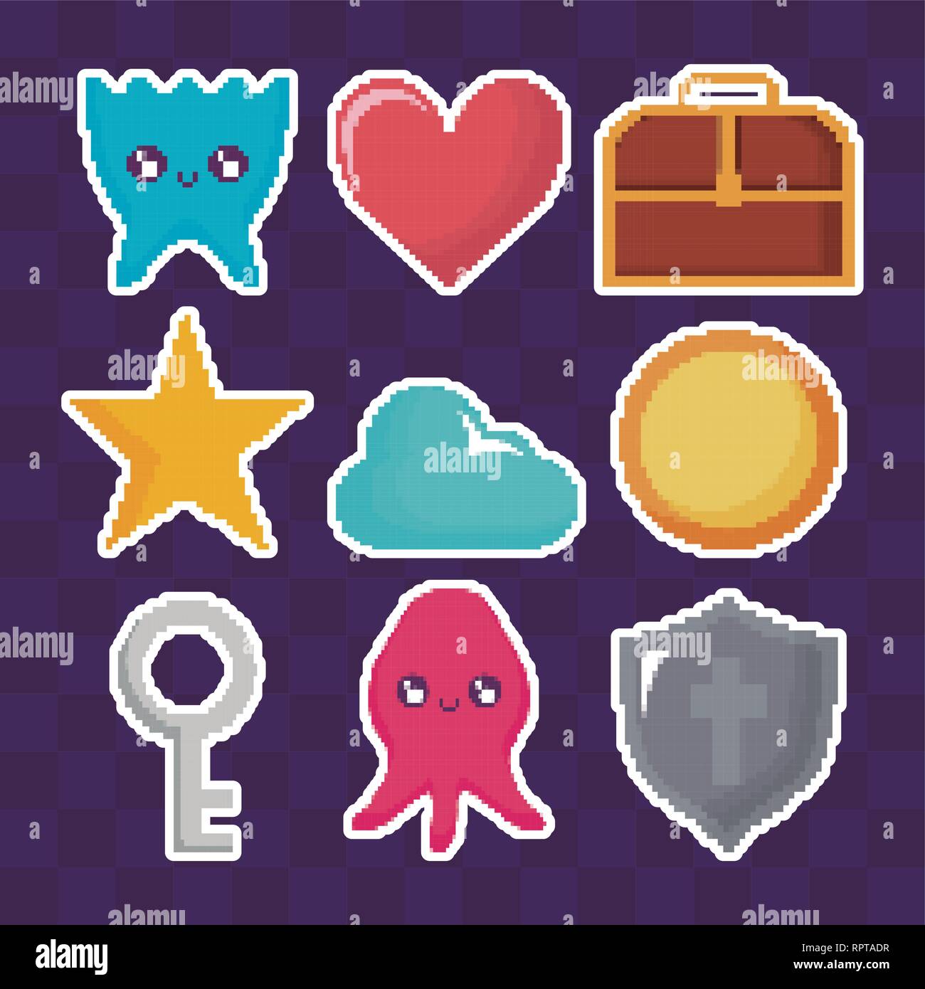 classic video game set icons vector illustration design Stock Vector ...