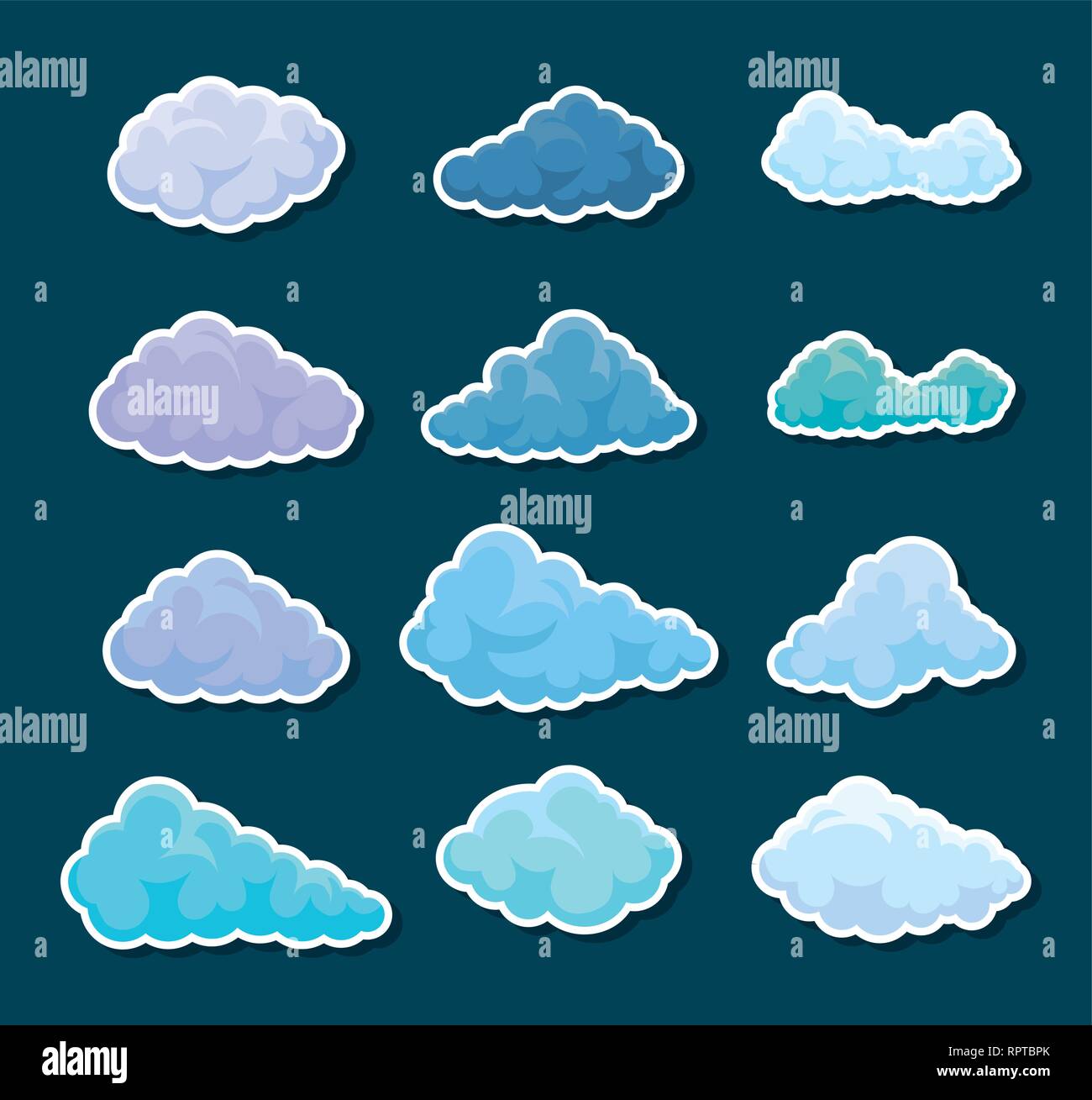 set of clouds icons vector illustration design Stock Vector Image & Art ...