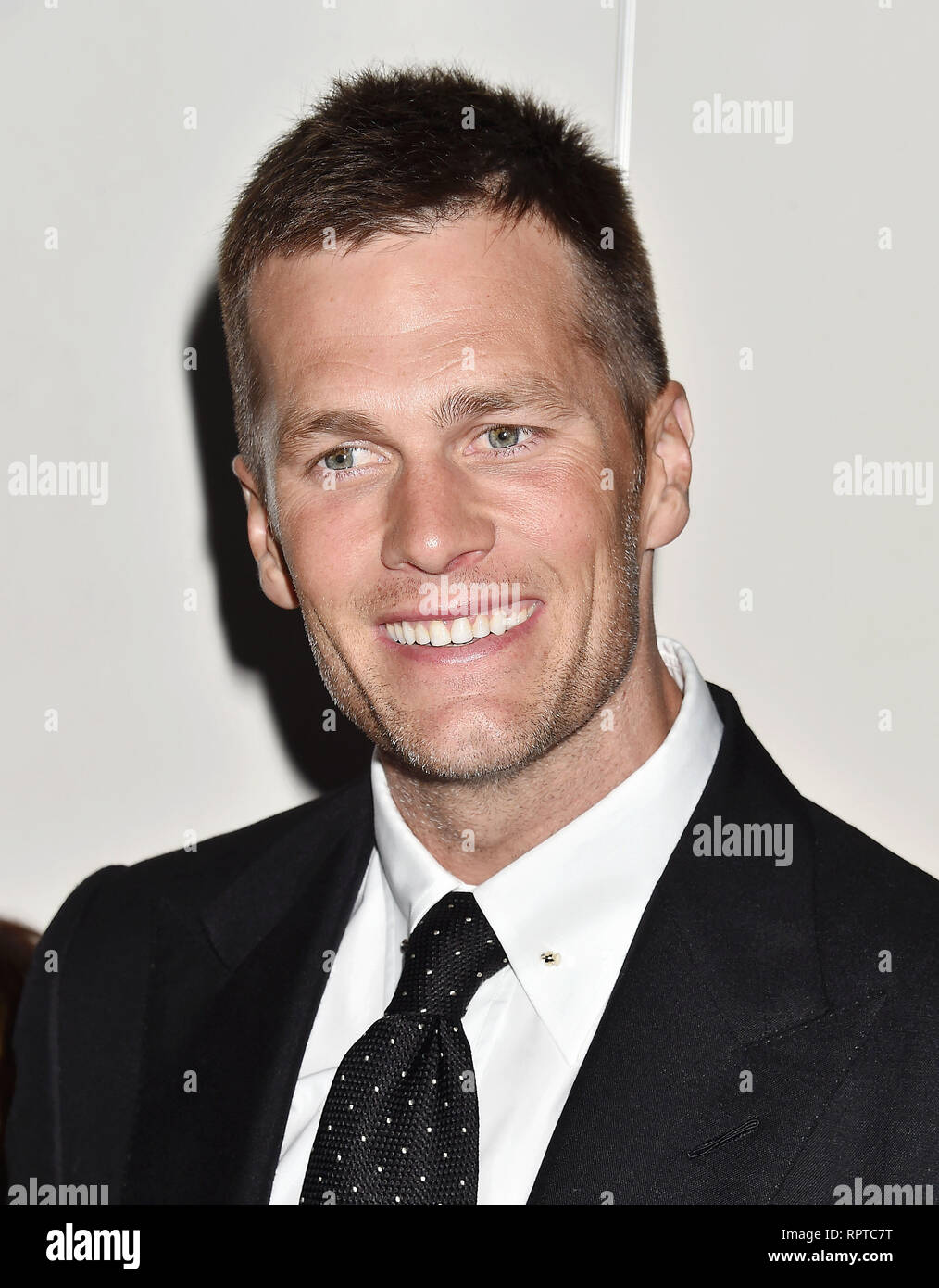 LOS ANGELES, CA - FEBRUARY 21: Tom Brady arrives at the Hollywood For Science Gala at Private Residence on February 21, 2019 in Los Angeles, Californi Stock Photo