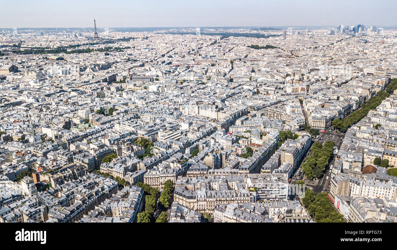 Aerial view of the 8th arrondissement of Paris 75008 Paris, France Stock Photo