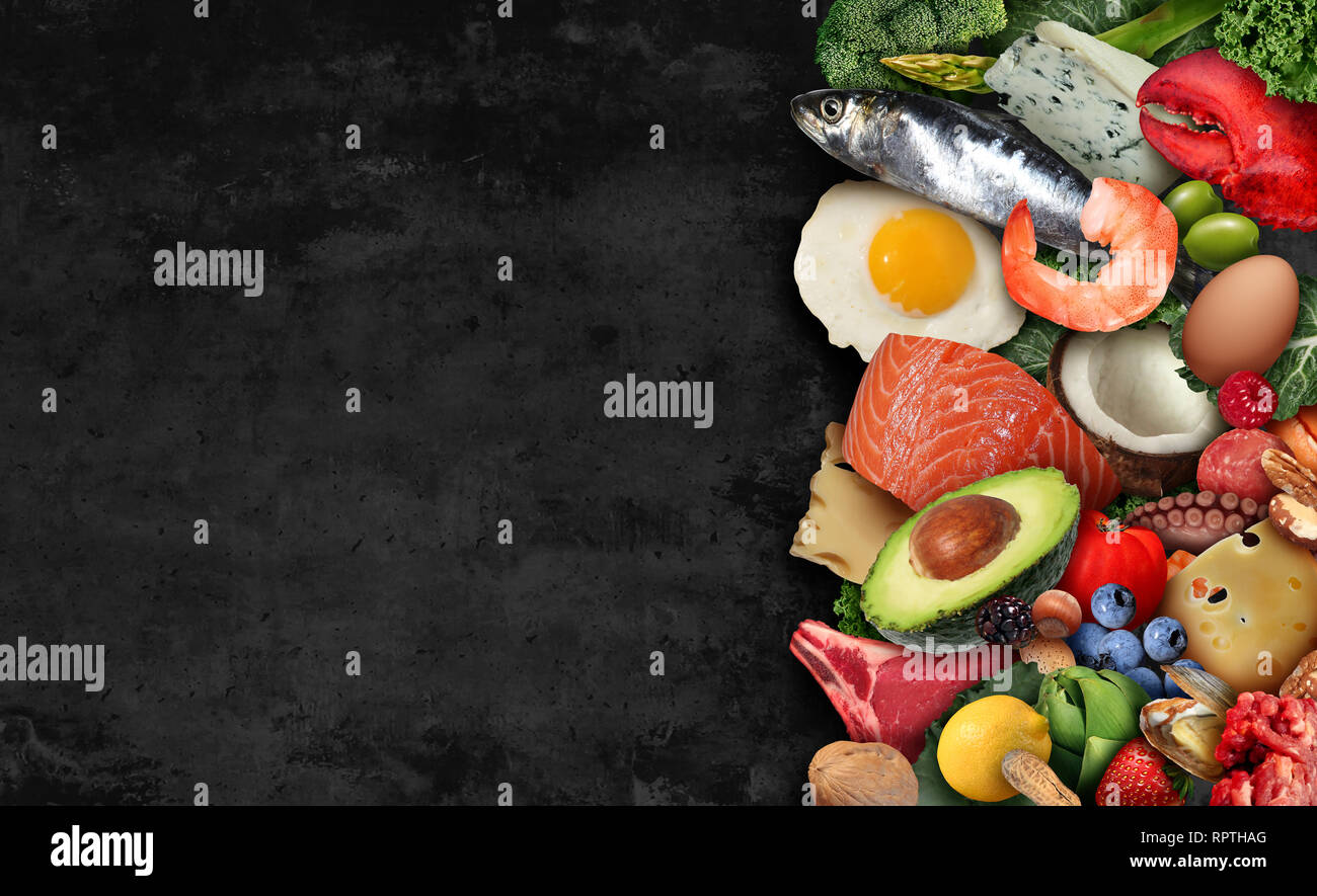 Keto food background as a nutrition lifestyle and ketogenic diet low