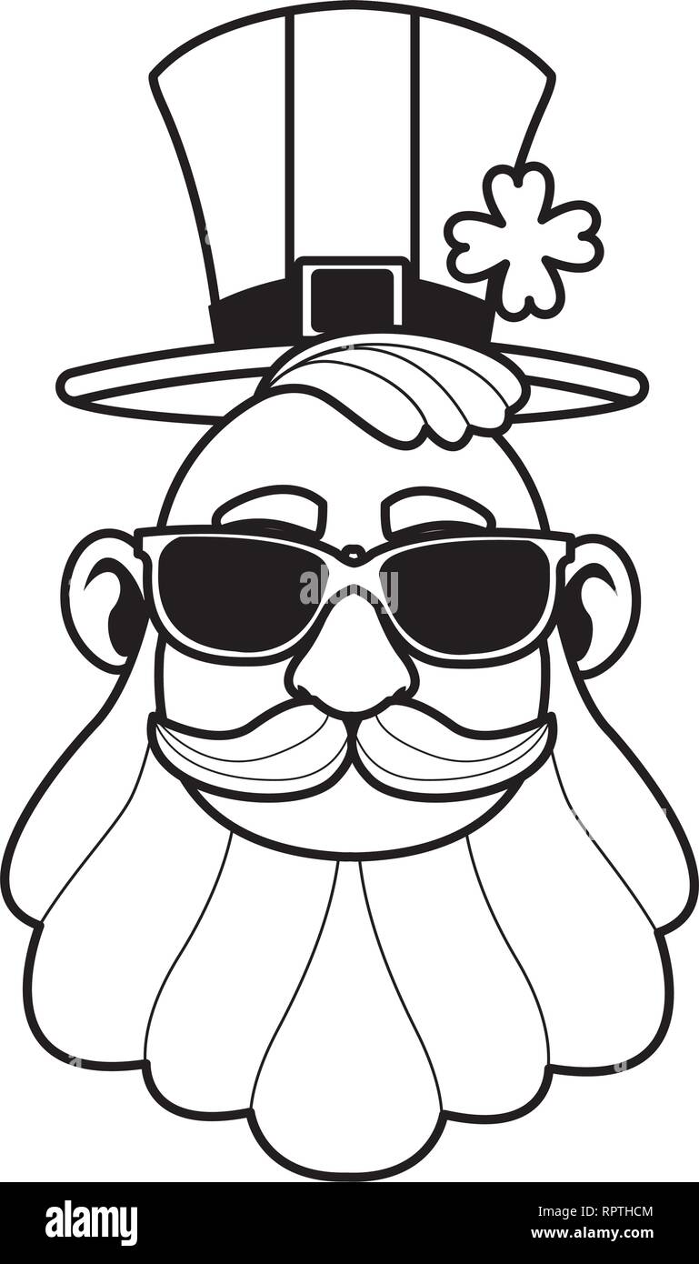 Saint patrick elf face in black and white Stock Vector Image &amp; Art - Alamy