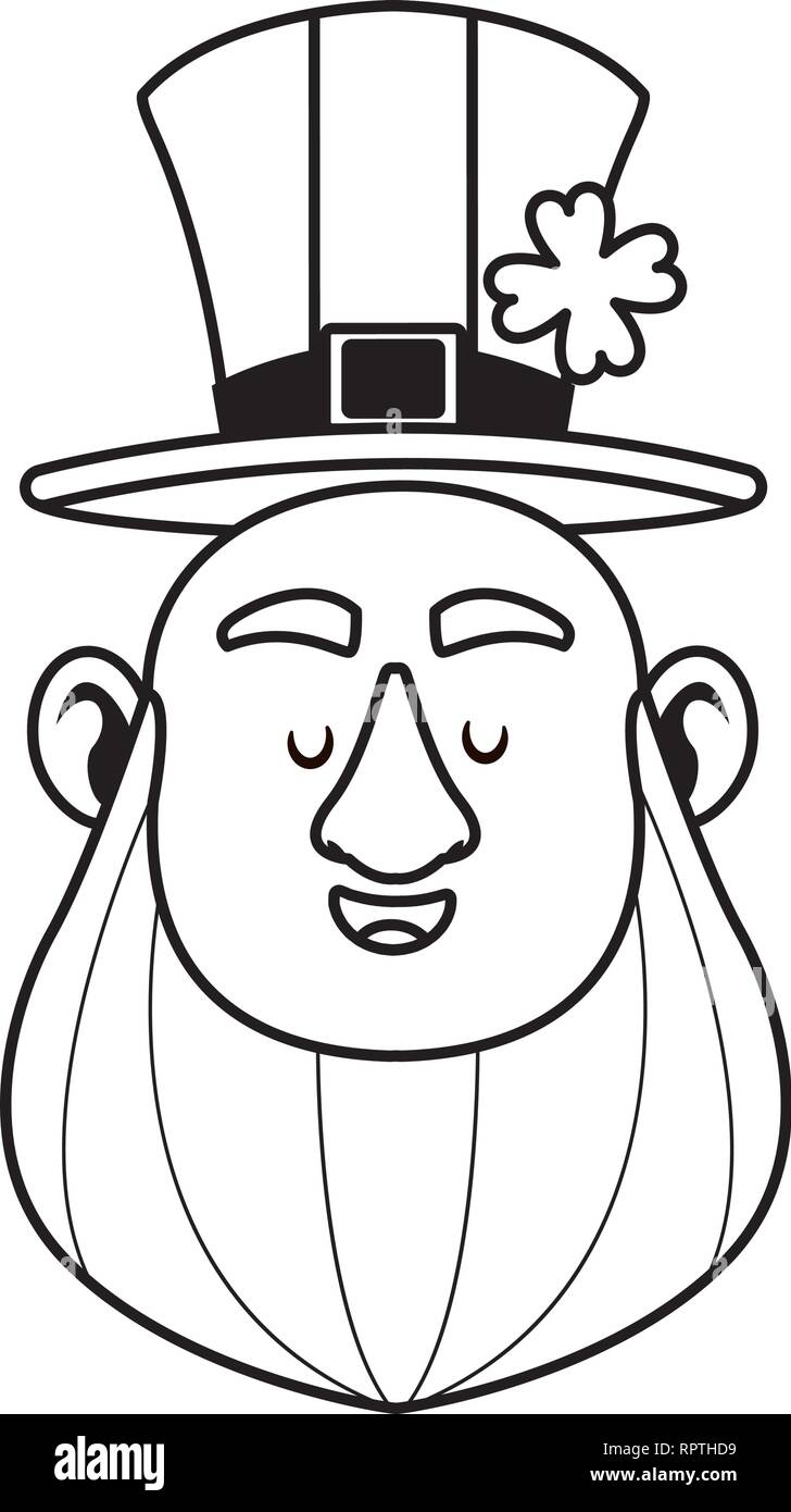 Saint patrick elf face in black and white Stock Vector Image &amp; Art - Alamy