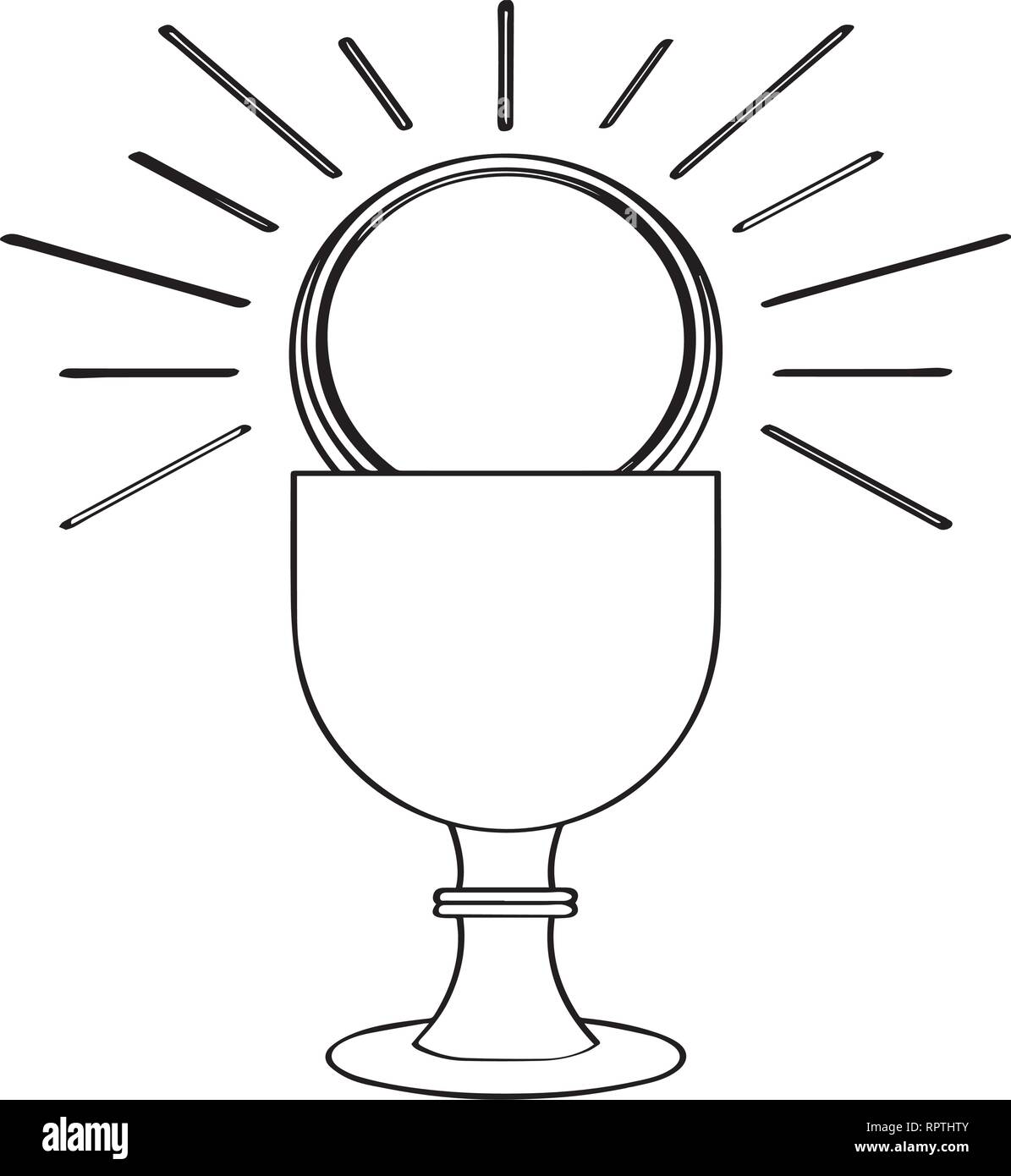 Outline of a chalice with a host Stock Vector Image & Art - Alamy