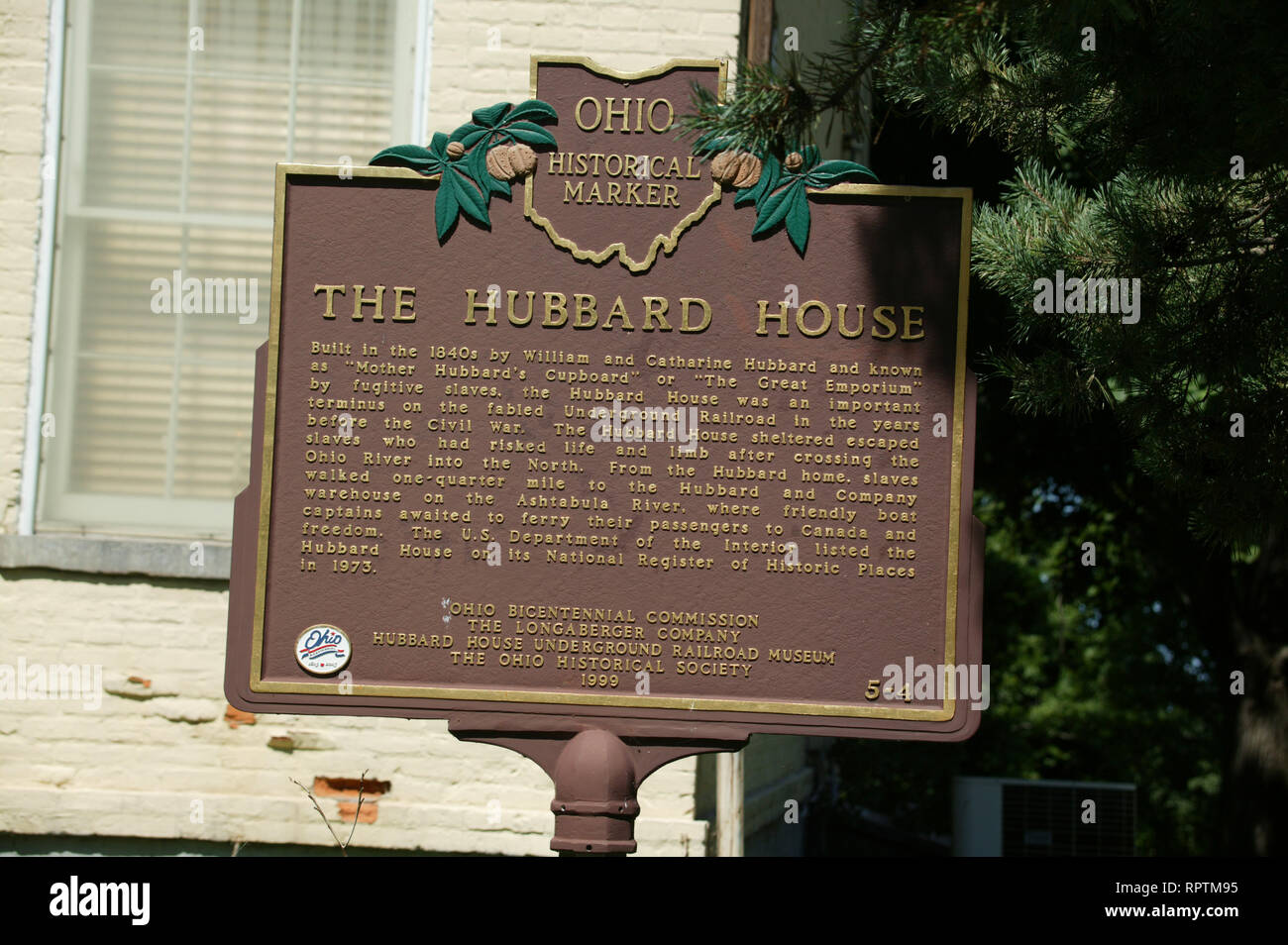 Hubbard House, a stop on the Underground Railroad in Ashtabula, Ohio on Lake Erie Stock Photo