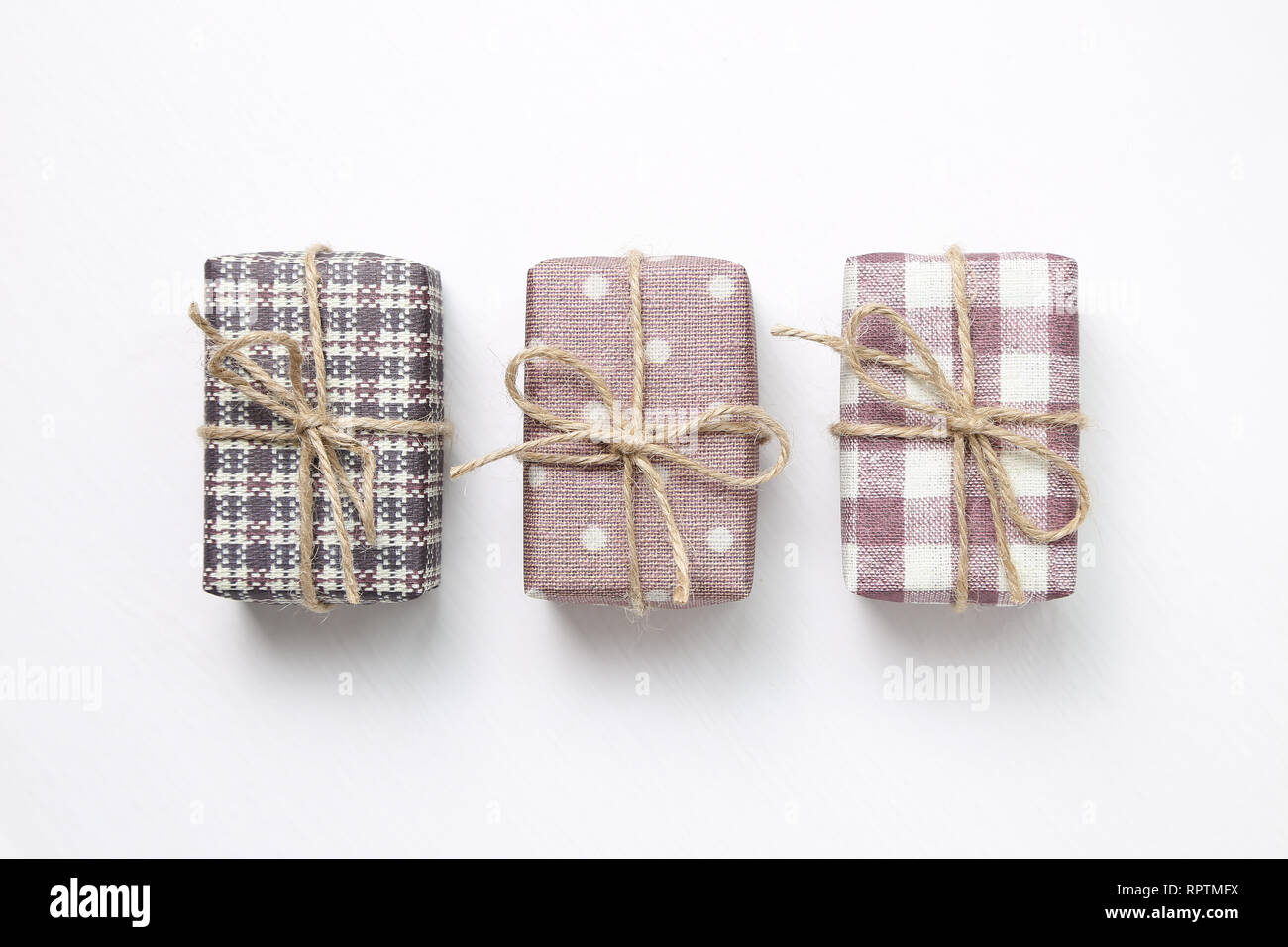 Gift boxes isolated on white background Stock Photo