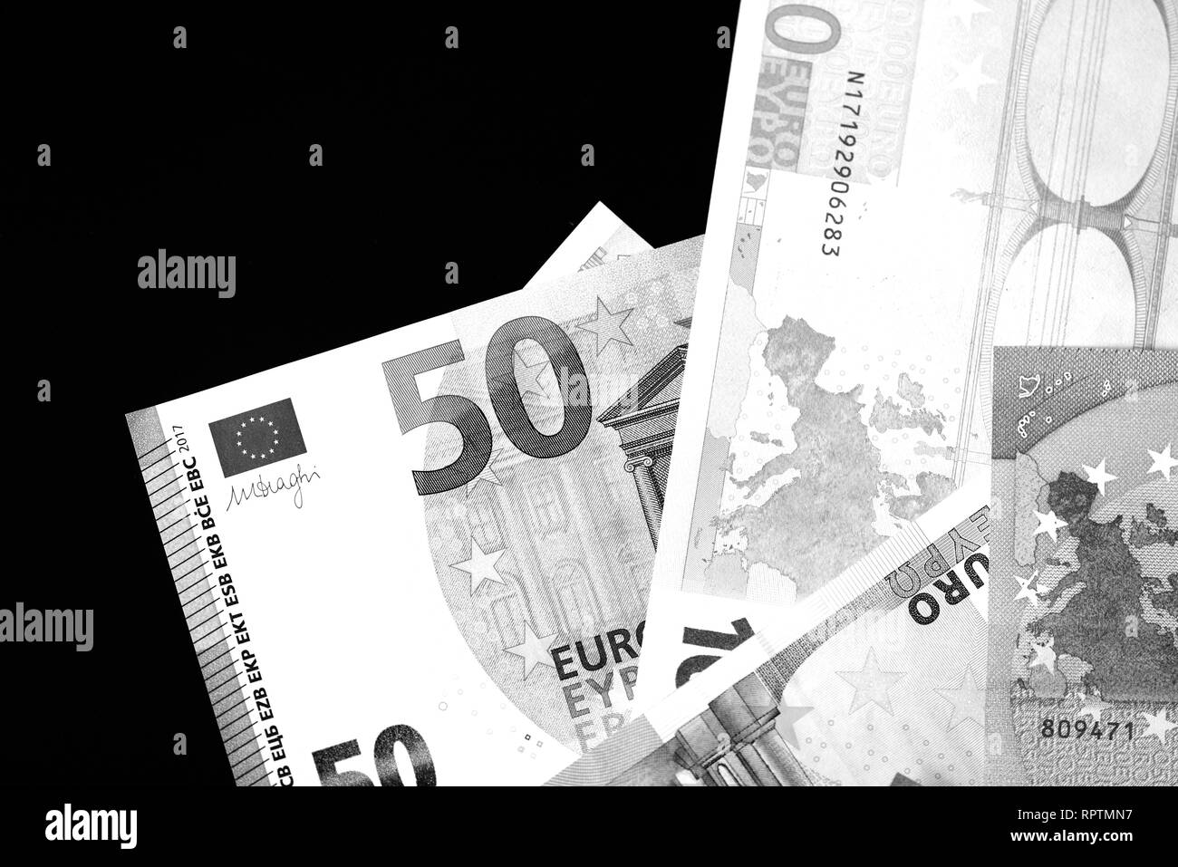 50 euro note Black and White Stock Photos & Images - Alamy