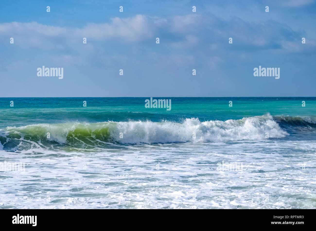 Splashing wave on the Black sea in the day Stock Photo - Alamy