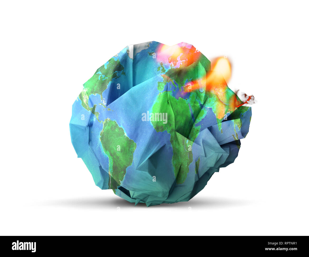 Global warming concept 3D illustration.  Elements of this image furnished by NASA. Stock Photo
