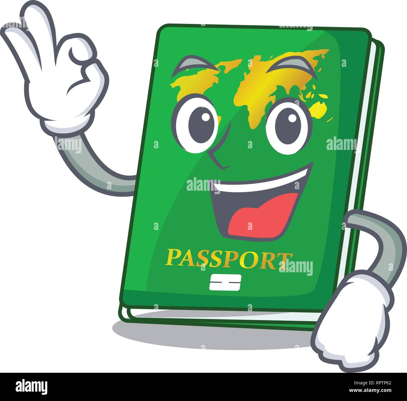 Okay Green Passport In The Cartoon Shape Stock Vector Image And Art Alamy 6163