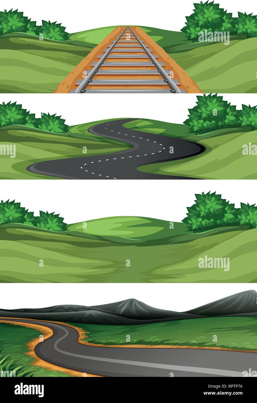 Set of outdoor landscape illustration Stock Vector Image & Art - Alamy