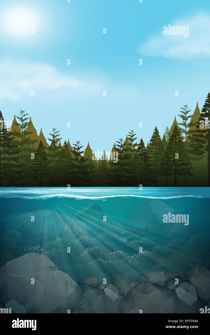A beautiful nature landscape illustration Stock Vector Image & Art - Alamy