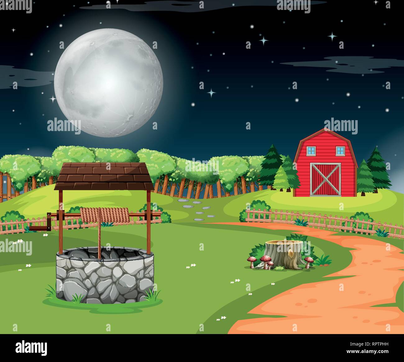 A rural house scene illustration Stock Vector Image & Art - Alamy