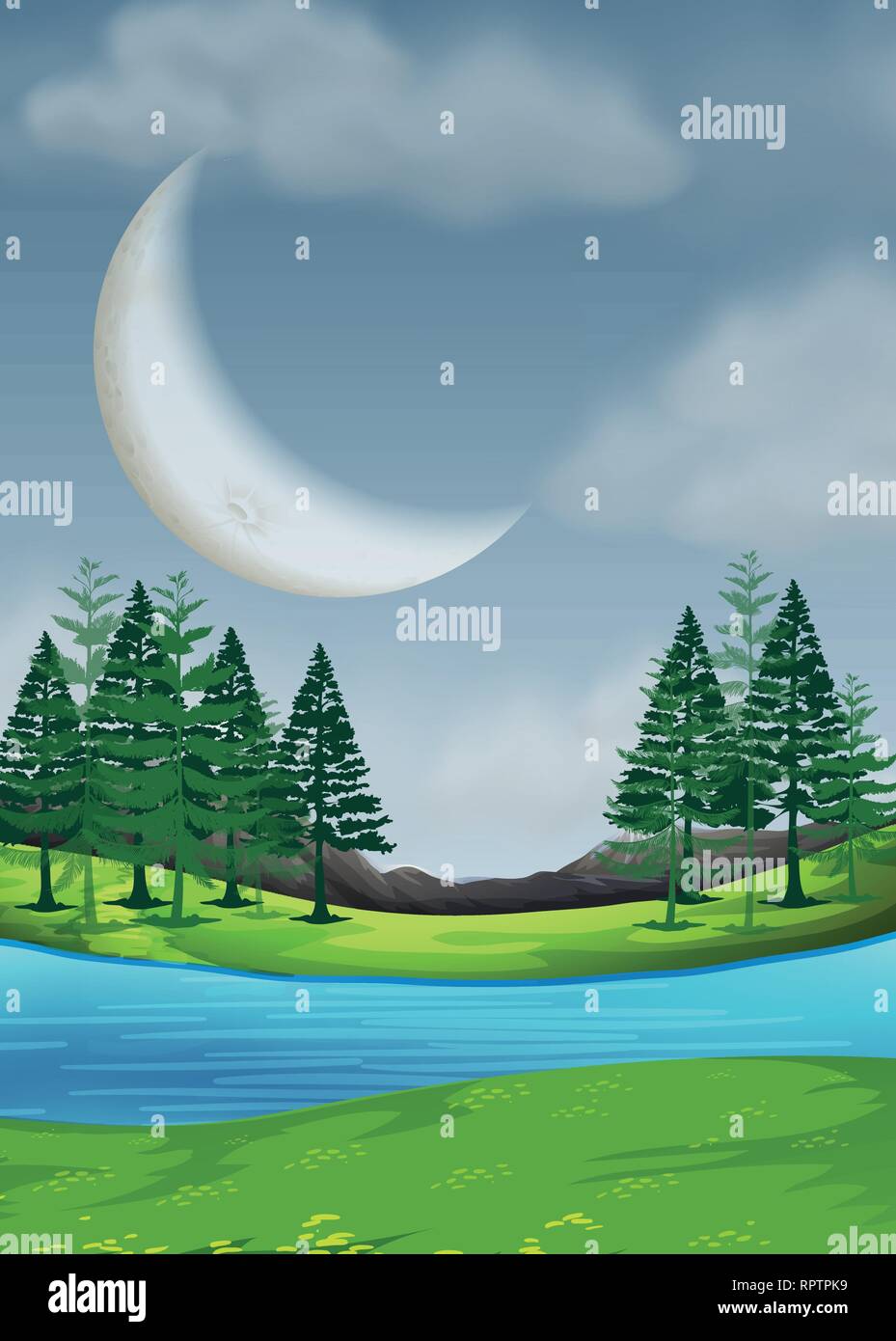 A beautiful nature landscape illustration Stock Vector Image & Art - Alamy