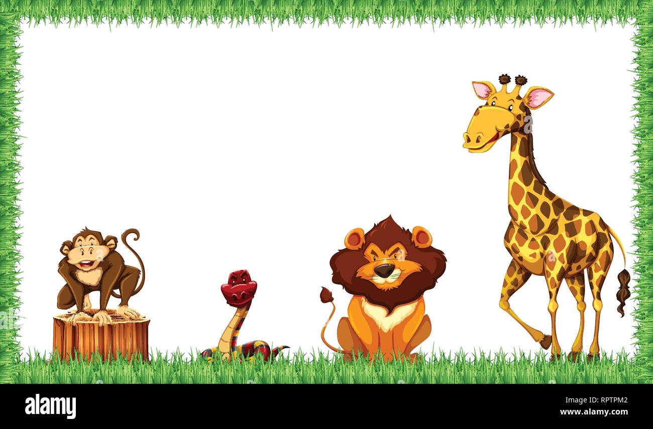 animals in nature frame illustration Stock Vector Image & Art - Alamy
