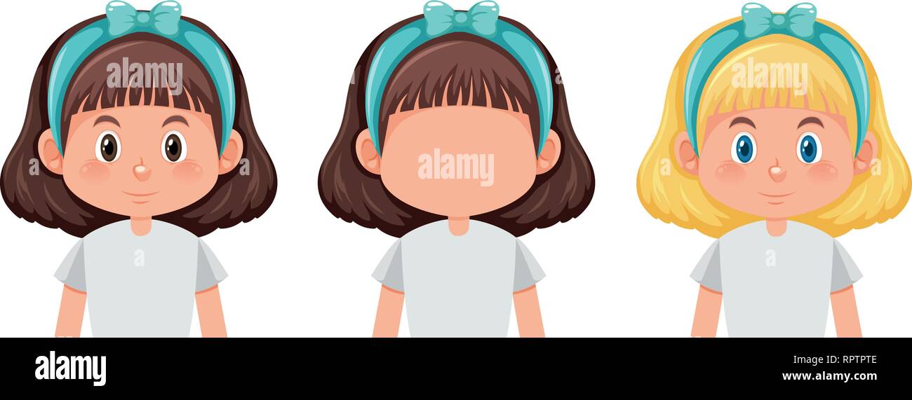 Set of cute girl character illustration Stock Vector Image & Art - Alamy