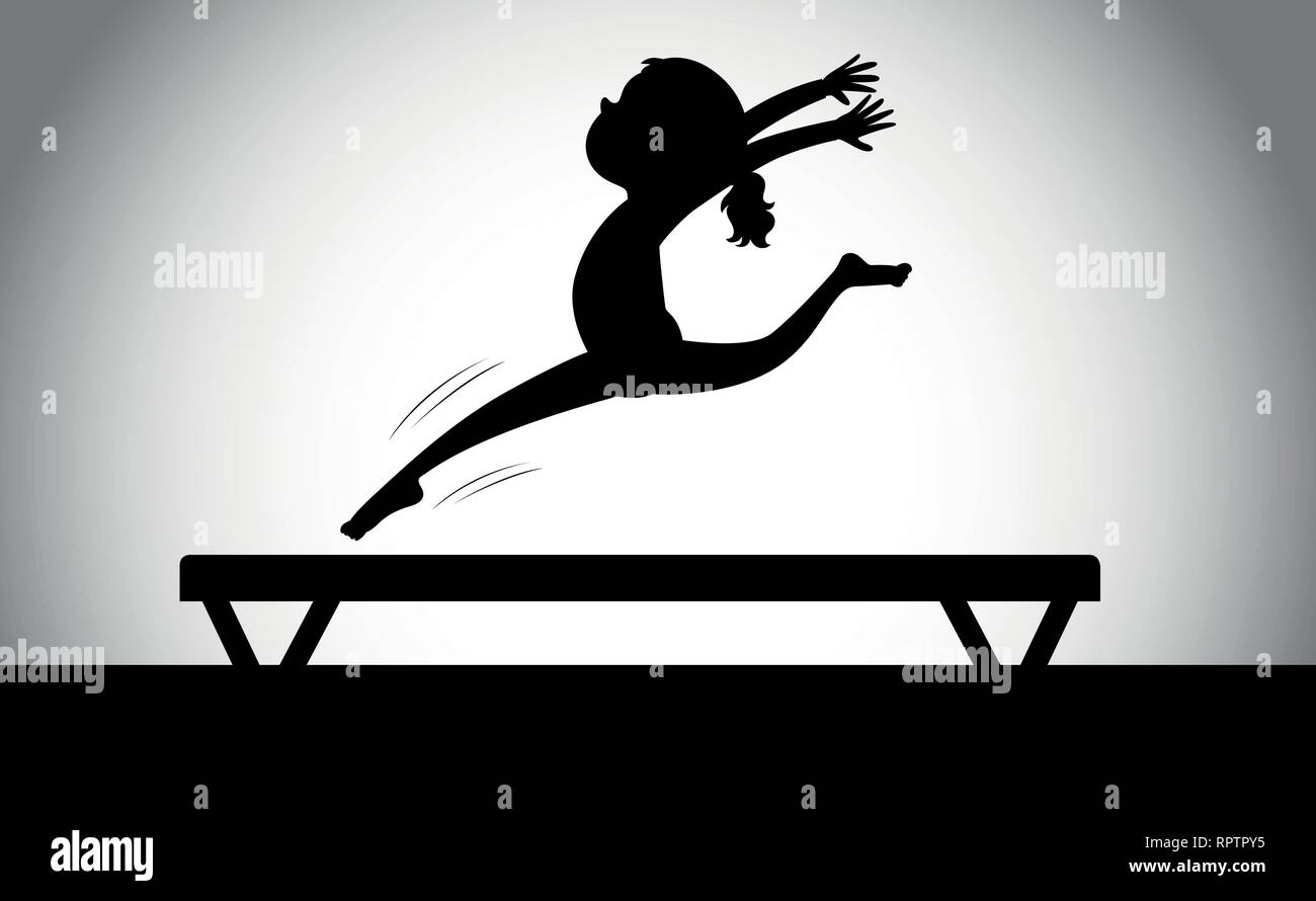 gymnastic-girl-on-beam-stock-vector-images-alamy