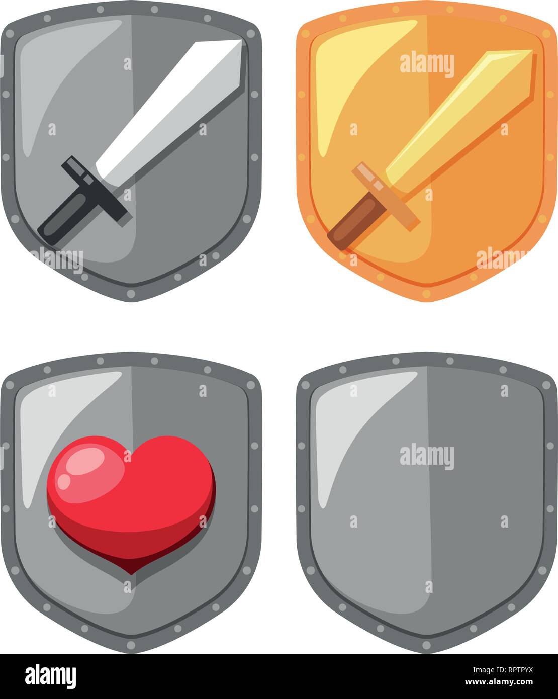 Sword shield game element illustration Stock Vector Image & Art - Alamy