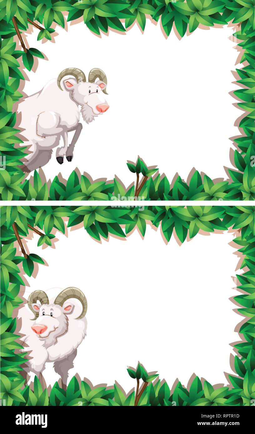 Goat in nature frame collection illustration Stock Vector Image & Art ...