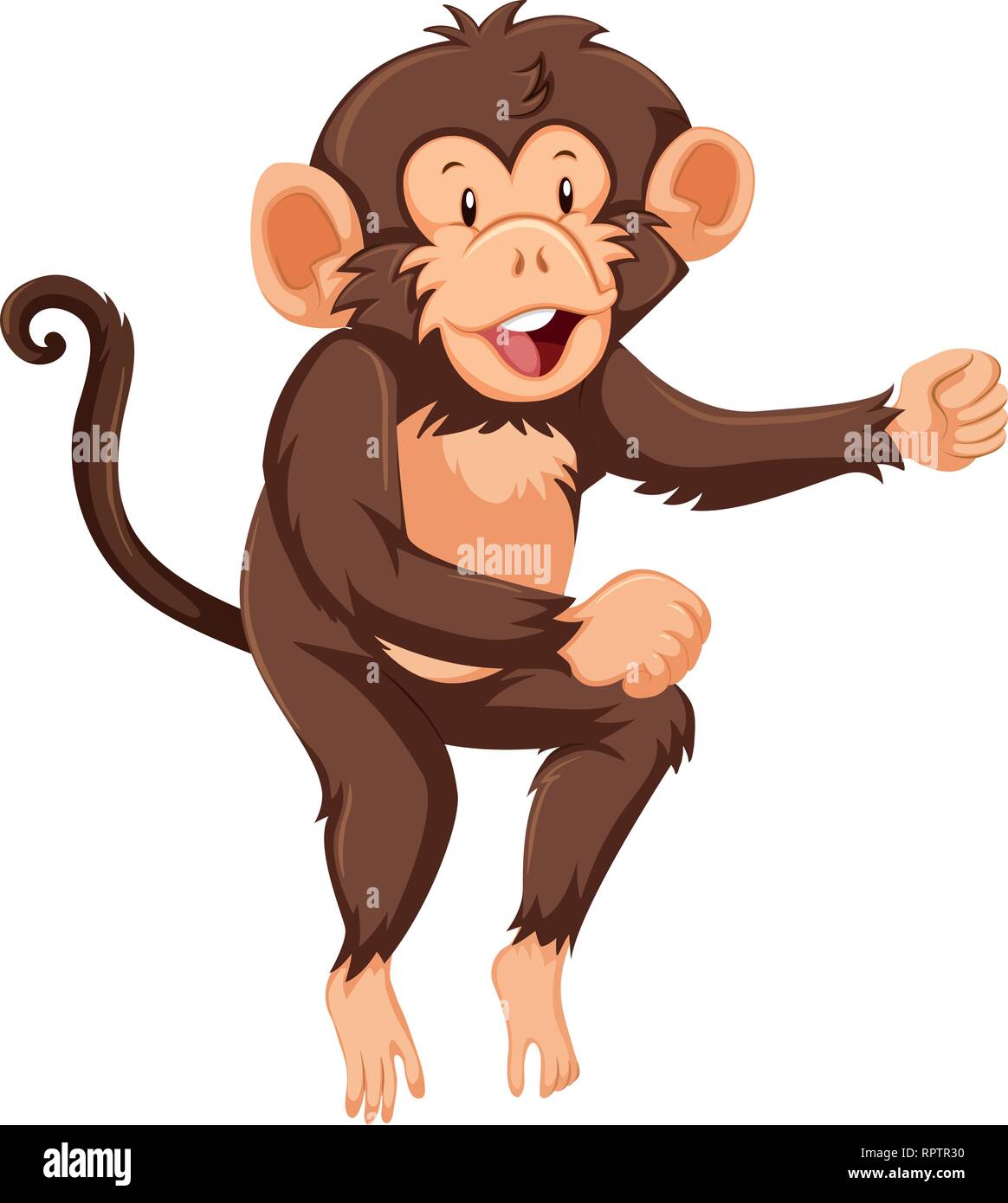 A monkey character on white background illustration Stock Vector Image ...