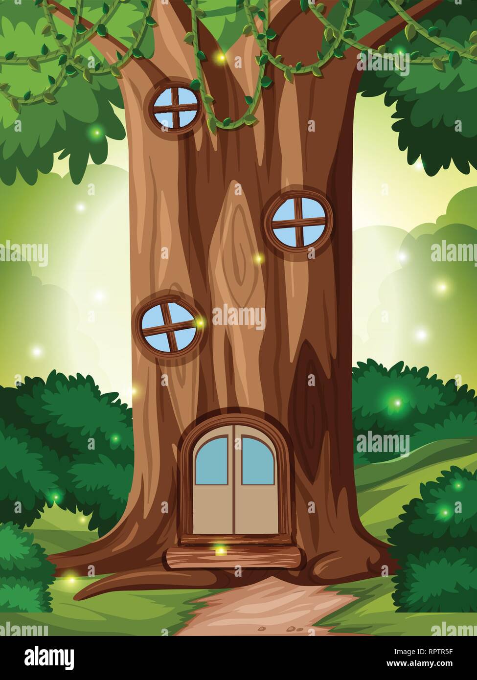 A fairy take house in forest illustration Stock Vector Image & Art - Alamy