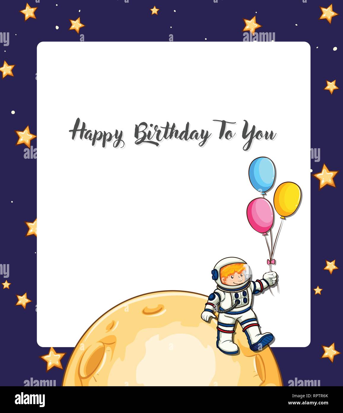 Happy birthday space card illustration Stock Vector Image & Art - Alamy