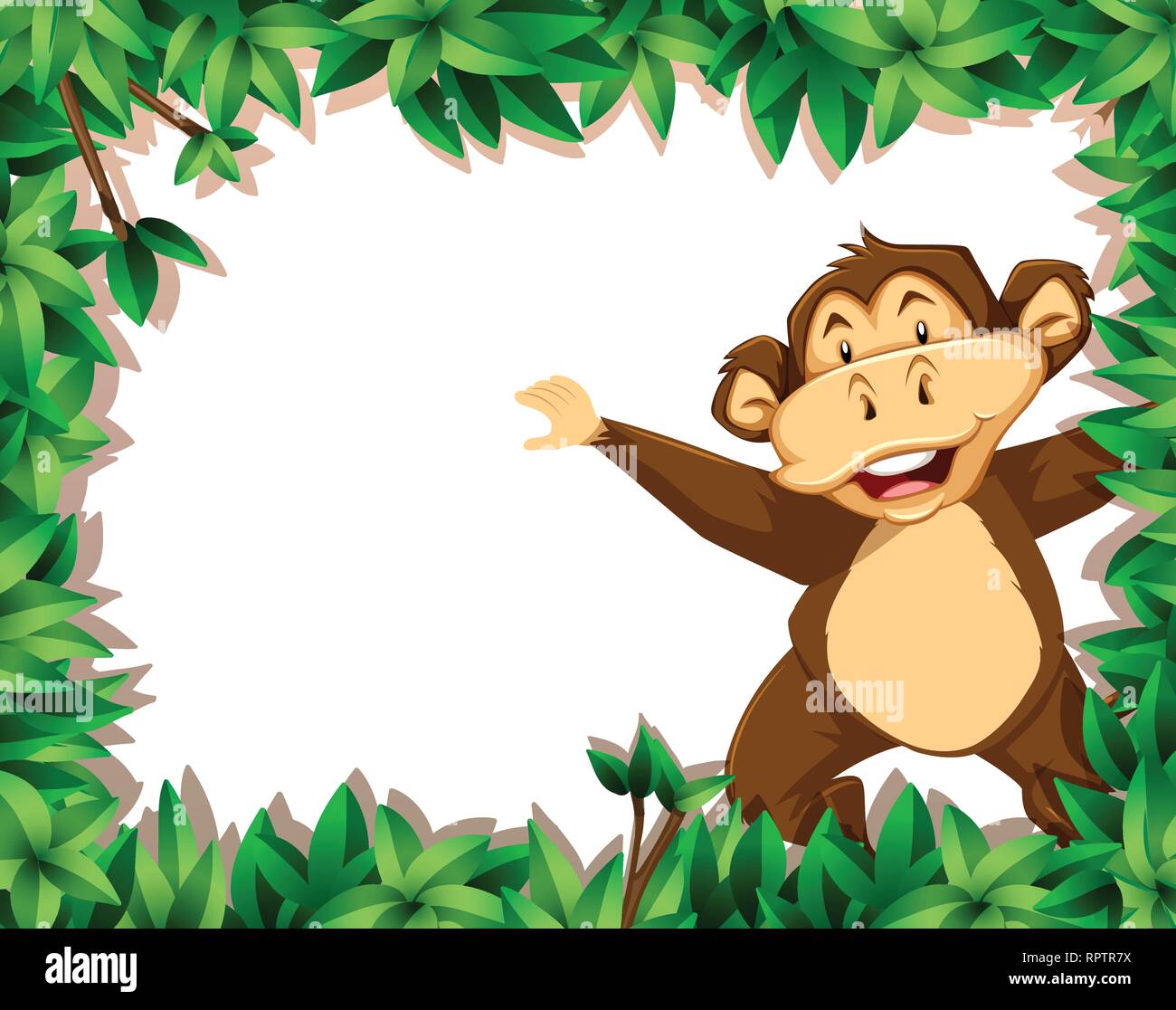 Happy monkey in nature scene illustration Stock Vector Image & Art - Alamy
